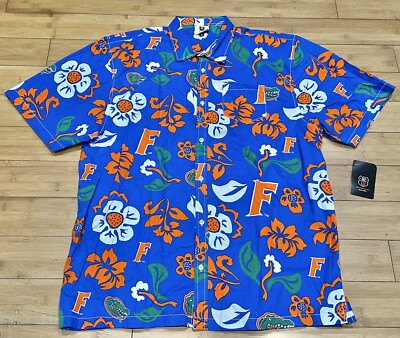 Wes & Willy Florida Gators Hawaiian Floral Shirt Men s Size XXL Short Sleeve NWT
