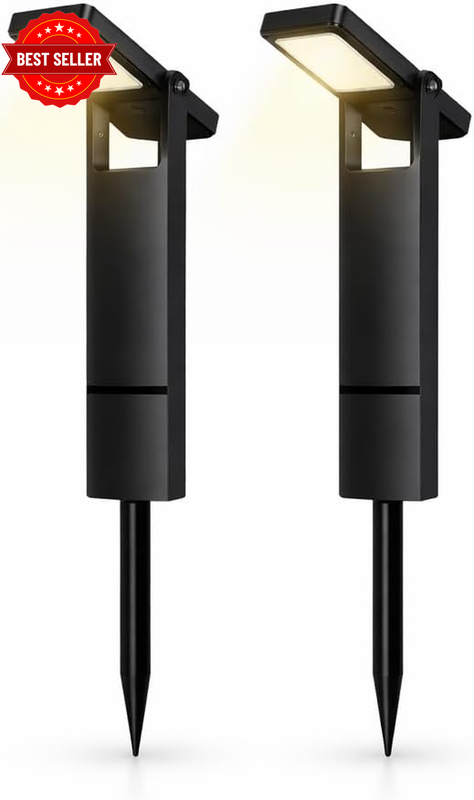 Solar Spot Lights Outdoor 2 Pack，Adjustable Solar Powered Landscape Spot Lights