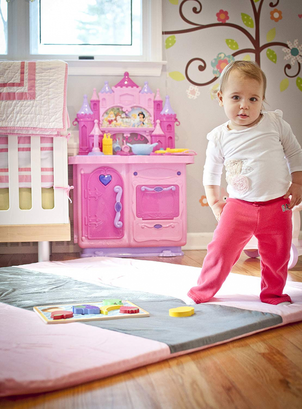 Snug Square Baby Play Mat - Large, Comfortable, Luxurious and Kids (Slate-White)