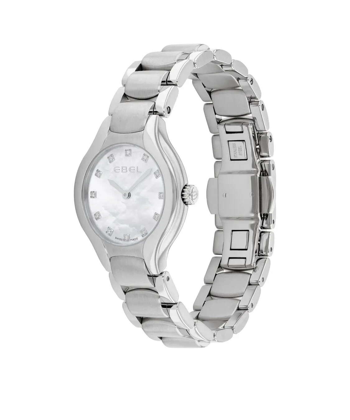 Pre-owned Ebel Women's Beluga Mother Of Pearl With Diamond Markers Swiss Watch 1216038