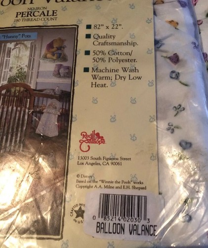 Classic Pooh Disney  Balloon Valance Percale NEW IN PACKAGE X 2  82