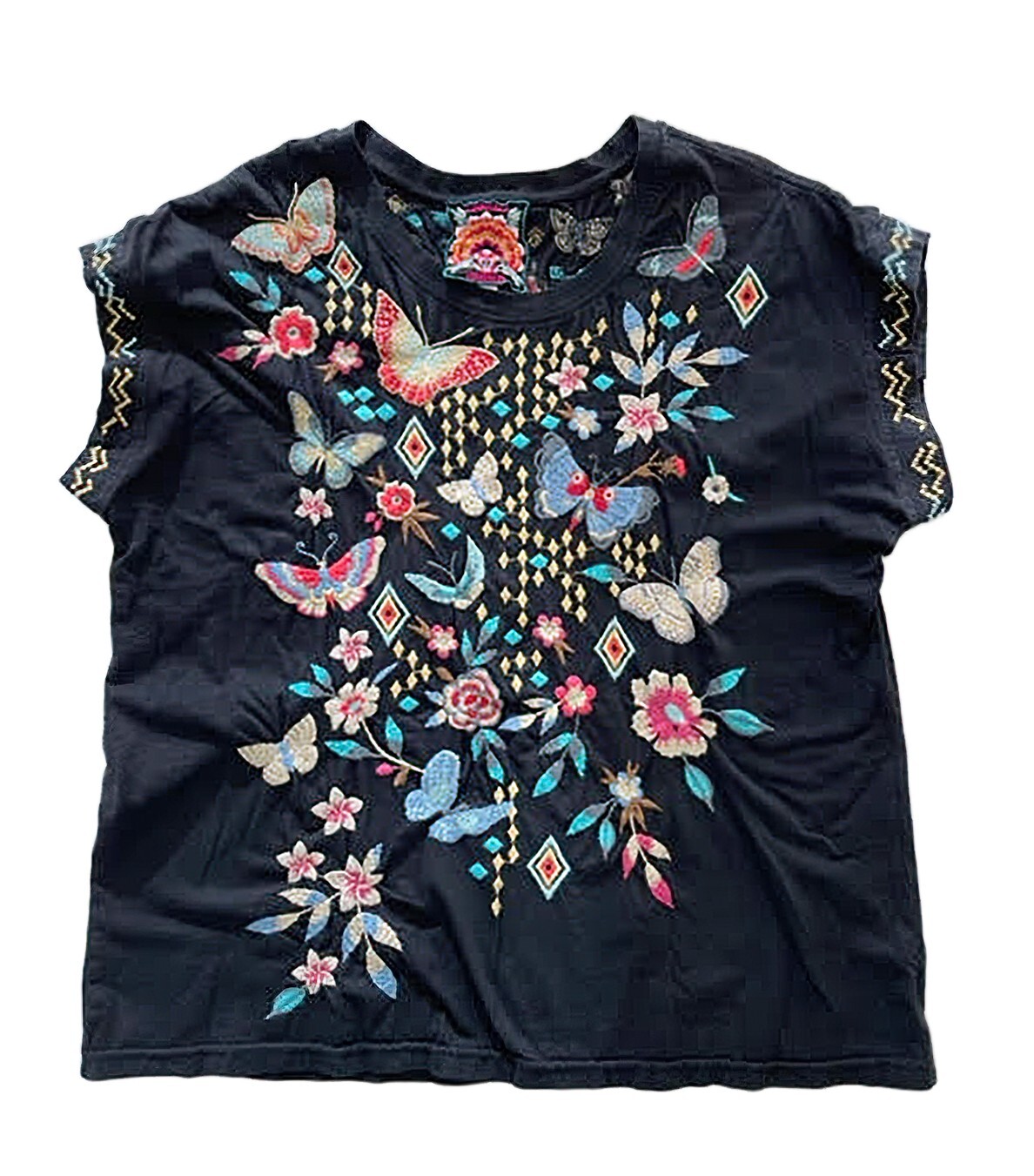 Johnny's - うし Johnny Was Mariposa Relaxed Tee Short Floral Butterfly Shirt