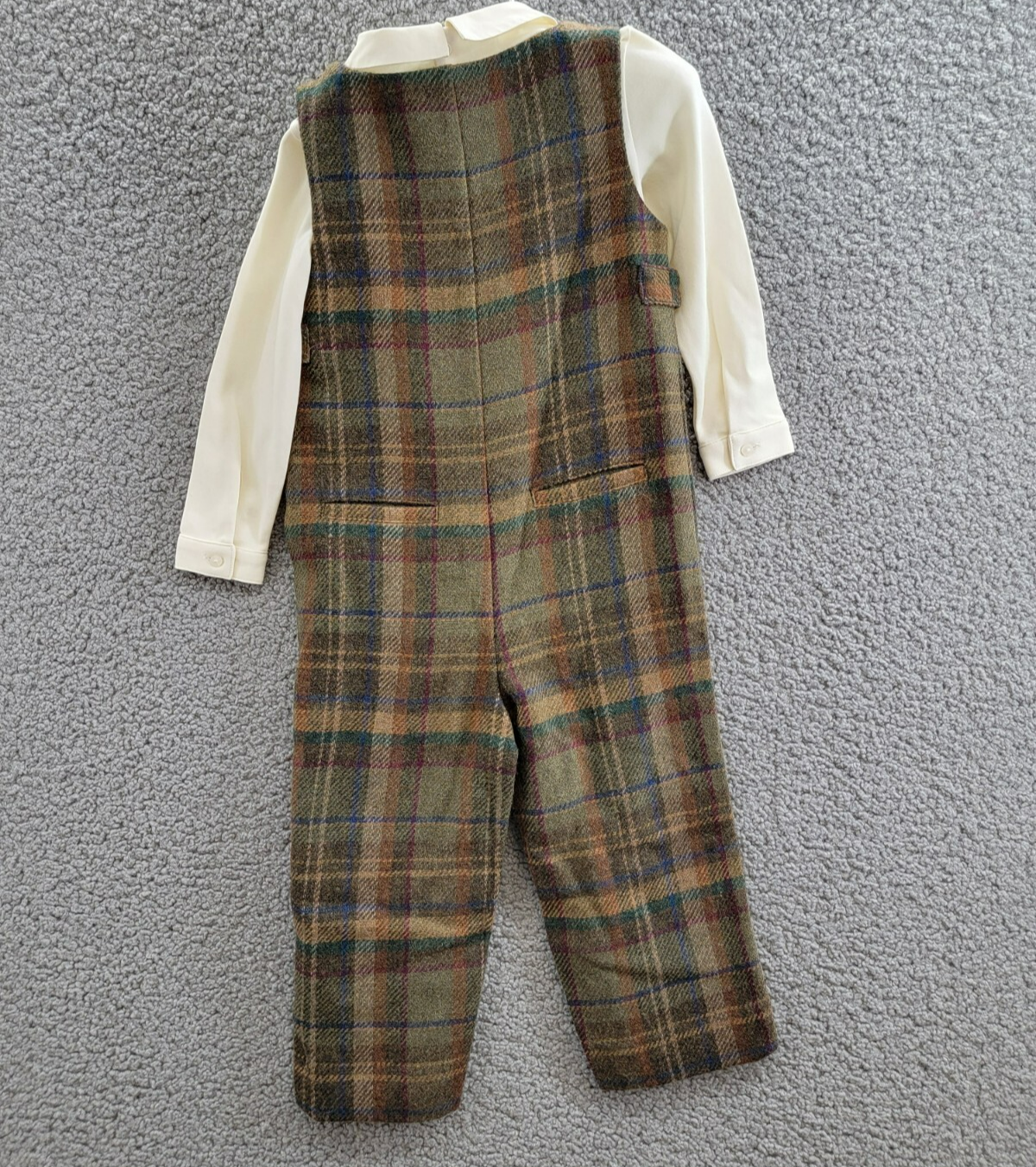 Ralph Lauren Interlock Bodysuit & Plaid Wool Blend Overall Set Baby Boys' 24M - Picture 12 of 19