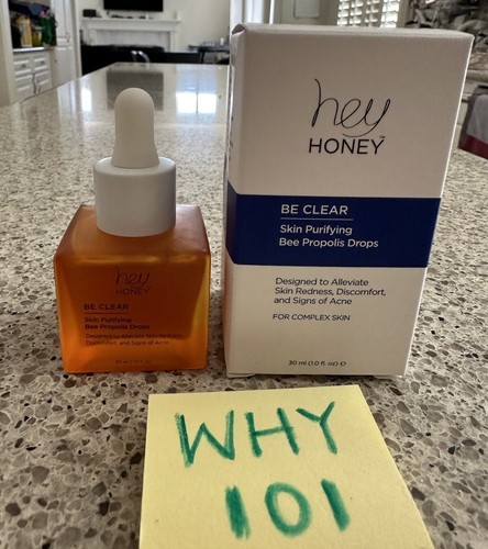 HEY HONEY Be Clear Skin Bee Propolis Drops Acne 1oz/30mL EXP07/2025 FULL SZ $59