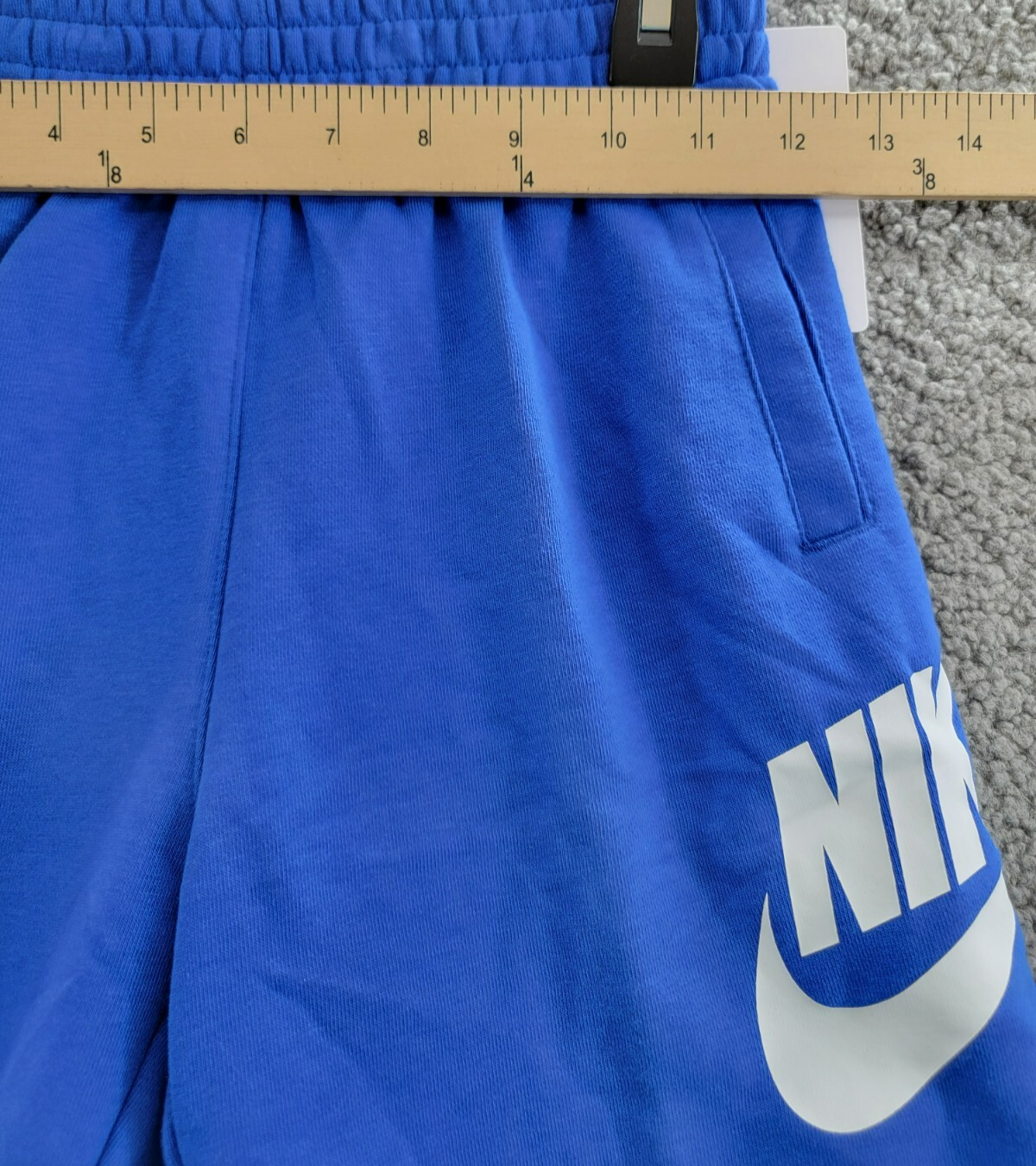 Nike Sportswear Club French Terry Shorts Boys 7 Game Royal Elastic Waist Pull On - Picture 5 of 18