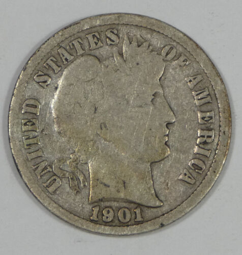 BARGAIN 1901-S Barber Dime GOOD Silver 10-Cents