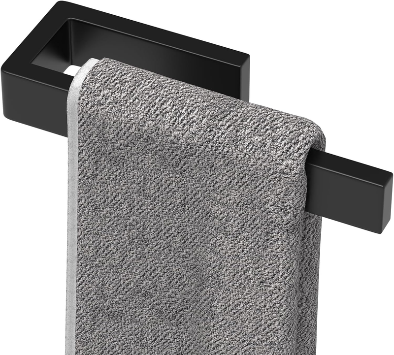 Hand Towel Holder, Black Bathroom Towel Bar Heavy Duty Towel Rack Wall Mounted,