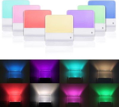 CICINY Dimmable Night Light Plug Multicolor(more than 8 colors)+Warm White 