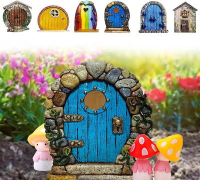6 Pcs Fairy Door Miniature Pixie Door Elf Door Enchanted Miniature World Fairy D
