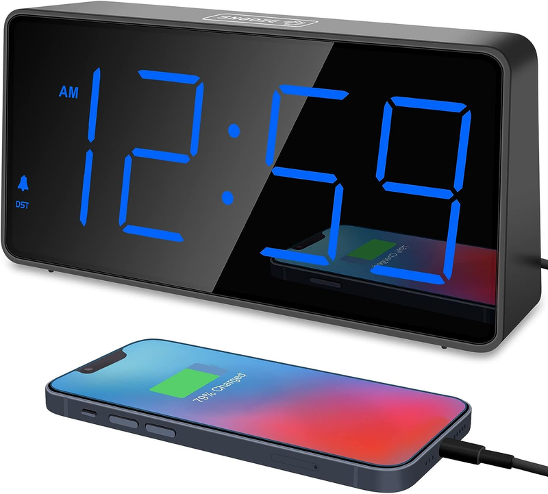, Alarm Clock For Bedrooms - Large Big Numbers 5 Dimmers For