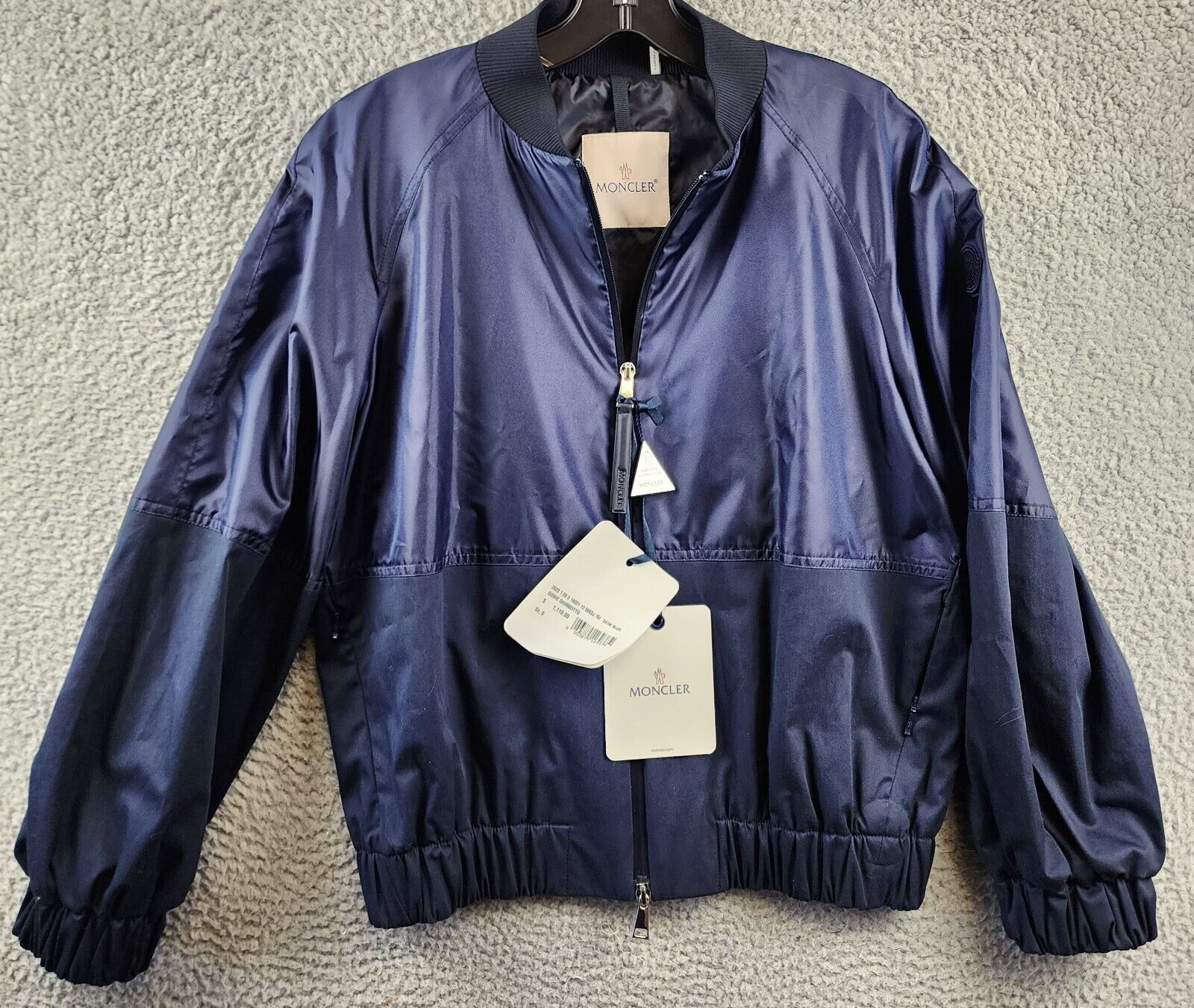 Moncler Gobie Mixed Media Bomber Jacket Women's 0 Dark Blue Moncler Gobie Mixed Media Bomber Jacket Women's 0 Dark Blue