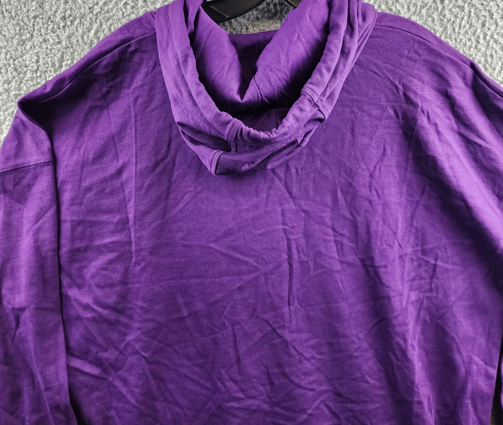 Karl Lagerfeld Paris Studded Diamond-Shaped Logo Hoodie Men's L Purple Pullover - Picture 14 of 15