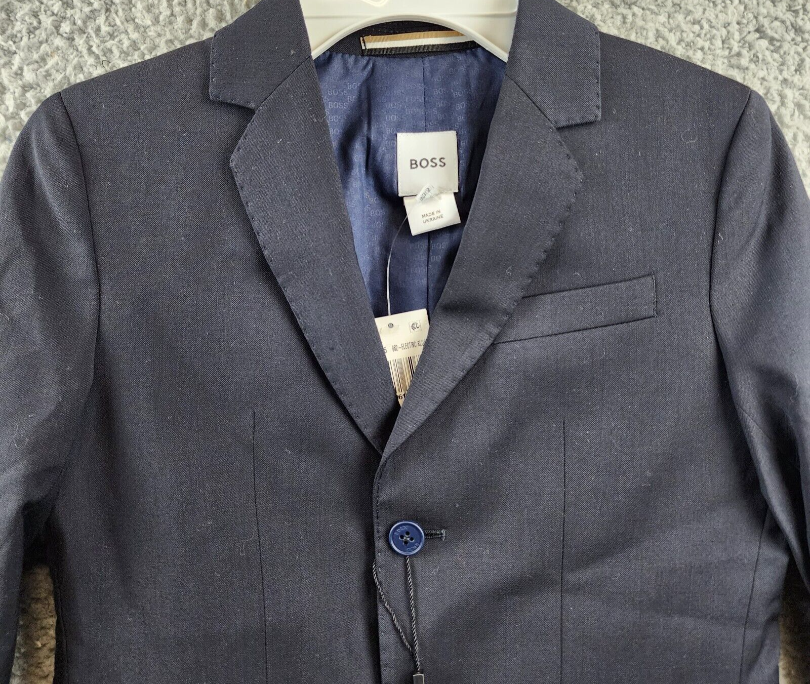 Boss Kidswear Wool Blend Suit Jacket Boys' 8Y Electric Blue Two Button Front L/S - Picture 5 of 12