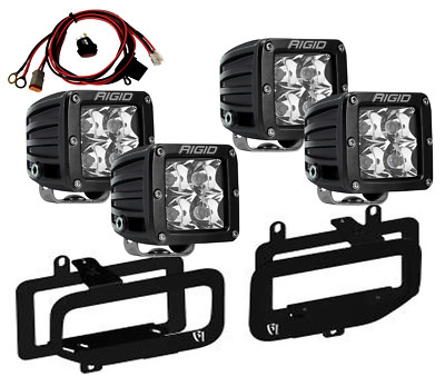 RIGID Fog Light Kit w/ D-Series PRO LED Lights for Dodge Ram 1500 2500 3500