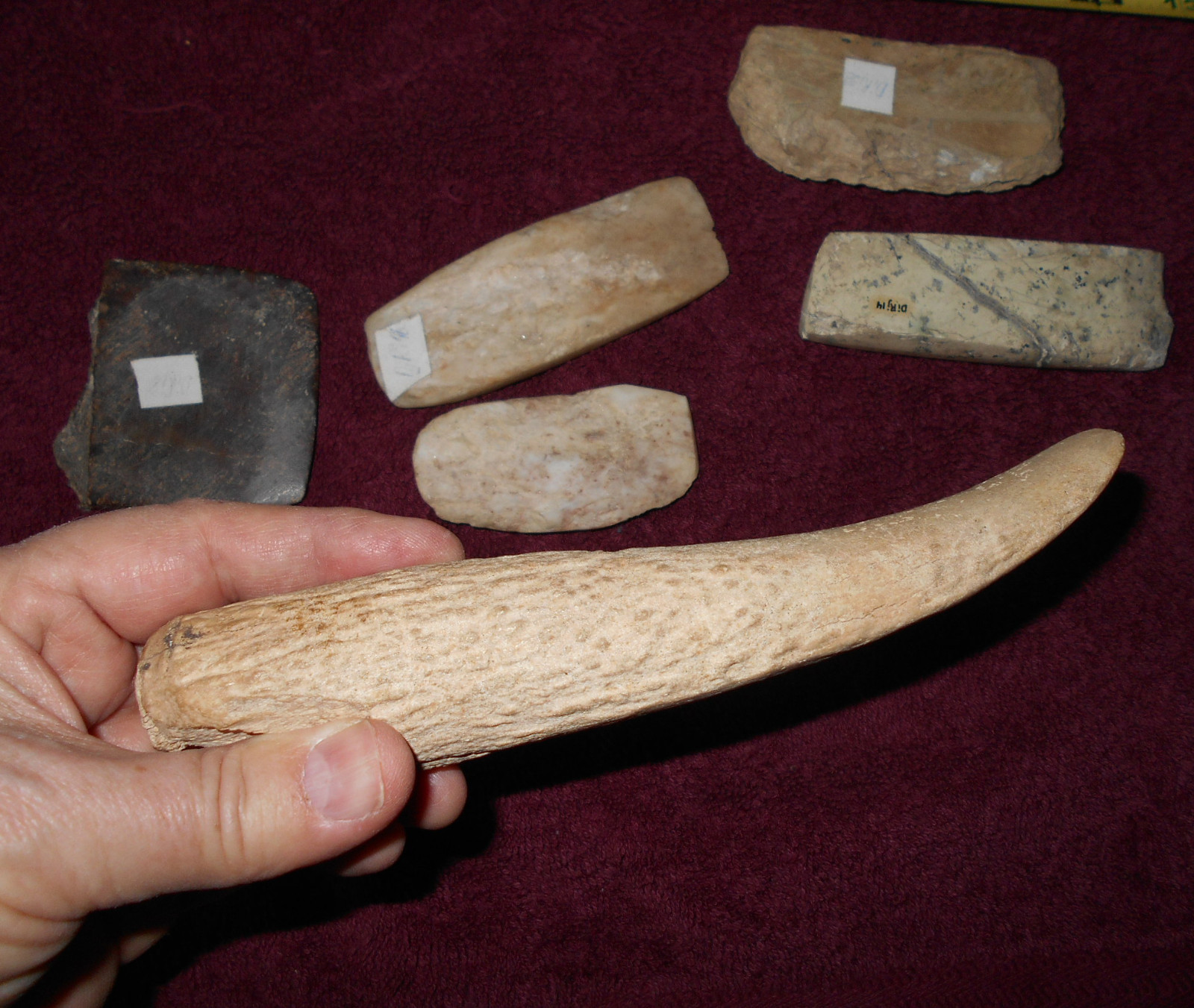 NORTH WEST COAST adze heads  scrapers stone one antler  FINE ! group