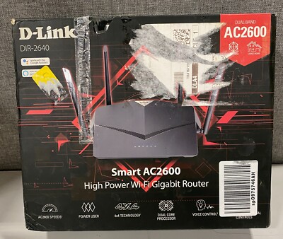 D-Link Wi-Fi  5 IEEE 802.11ac Ethernet Wireless Router AC2600 Mesh DIR-2640