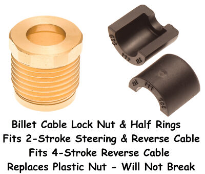 SeaDoo Reverse Cable Billet Lock Nut & Half Ring 4Tec 02-11 RXP RXT GTX GTI Wake