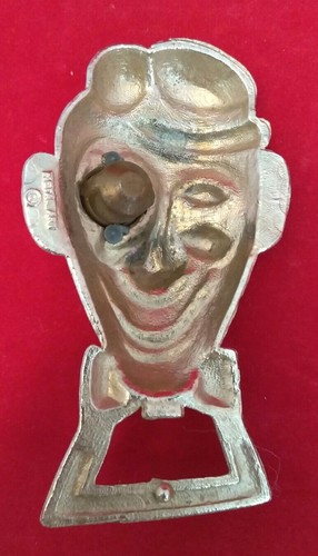 Wham-EE Vintage Metal Art Bottle Opener. Winking Man With Bow Tie And Hat