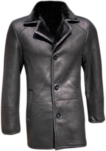 Pre-owned Shearling Sheepskin  100% Leather Trench Long Jacket Lambskin Coat Usa Sizes In Black