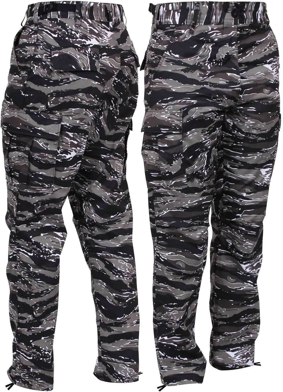Men's Urban Tiger Stripe Camo Tactical Cargo Pants BDU Gray Men's Urban Tiger Stripe Camo Tactical Cargo Pants BDU Gray