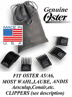 OSTER Blade ATTACHMENT Guide Comb 5 COMB SET*Fit A5 A6,Andis AGC,Wahl KM Clipper
