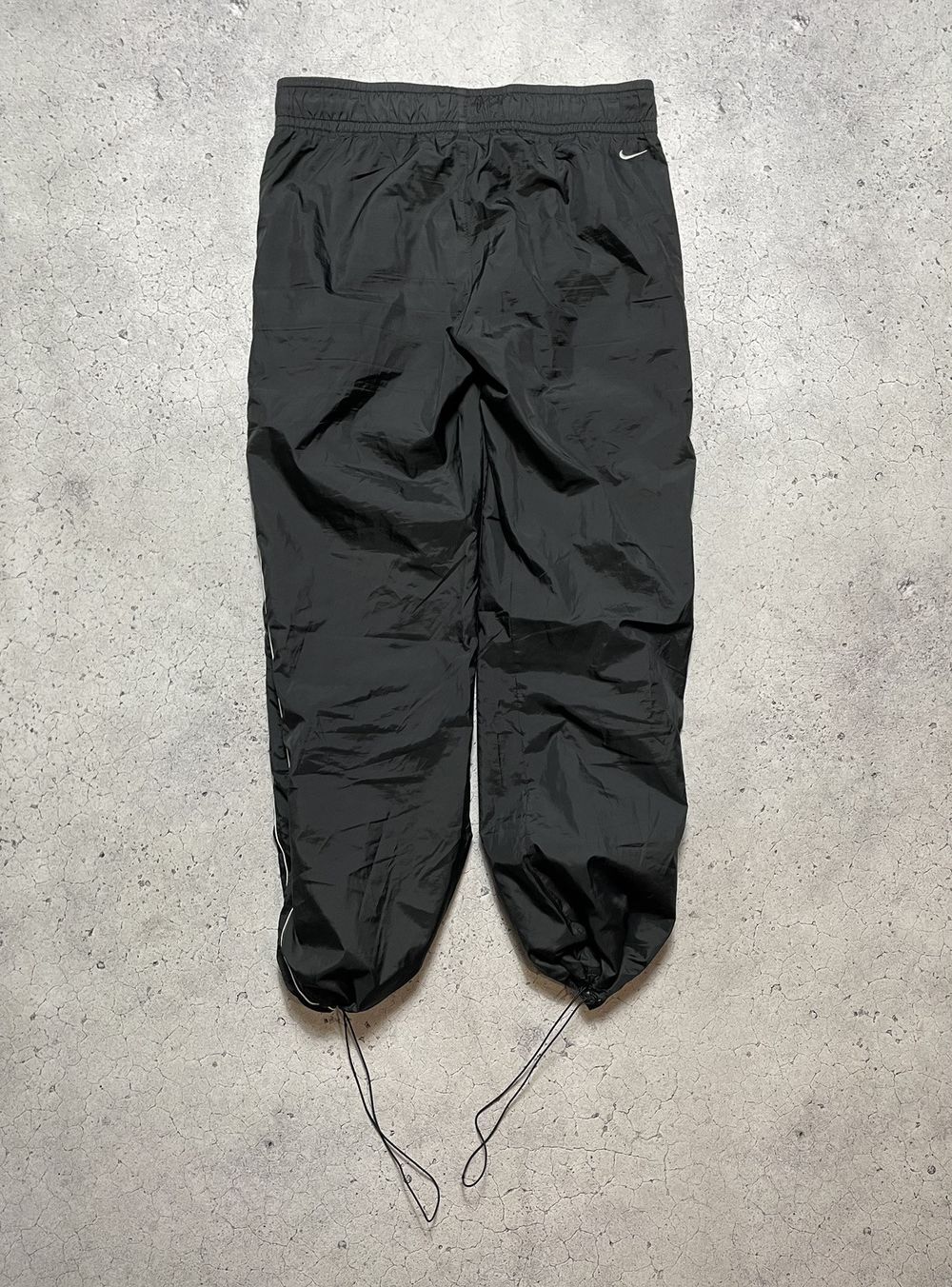 パンツ 00s archive NIKE nylon wide pants Y2K S Vintage Y2K Nike Baggy Track Pants Black Full Zip Swoosh | eBay