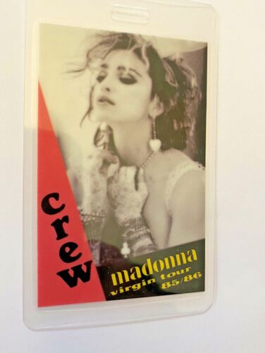 Madonna Laminated Crew Pass - Virgin Tour 1985-1986 