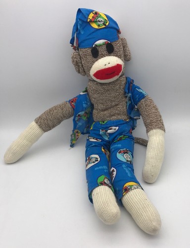 Lot of 14 Vtg handmade Red Heel Sock Monkey Monkeys cute hat Pj's