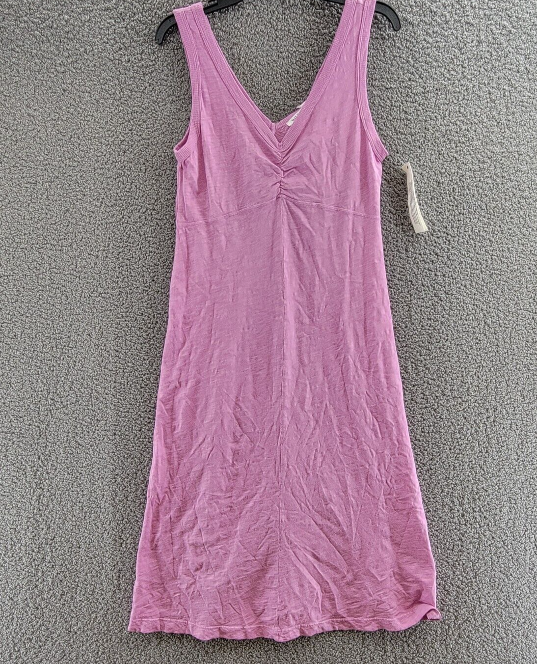 Wilt Fem Ruched Midi Dress Women's S Orchid Heather V-Neck Sleeveless Pullover - Picture 2 of 15