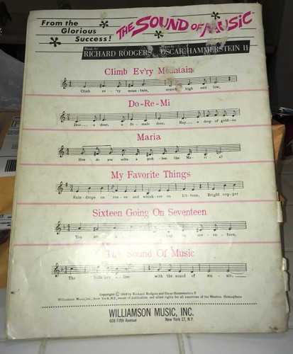 ‘The Sound of Music’ Official Movie Song Book: By Rodgers-Hammerstein (1959)