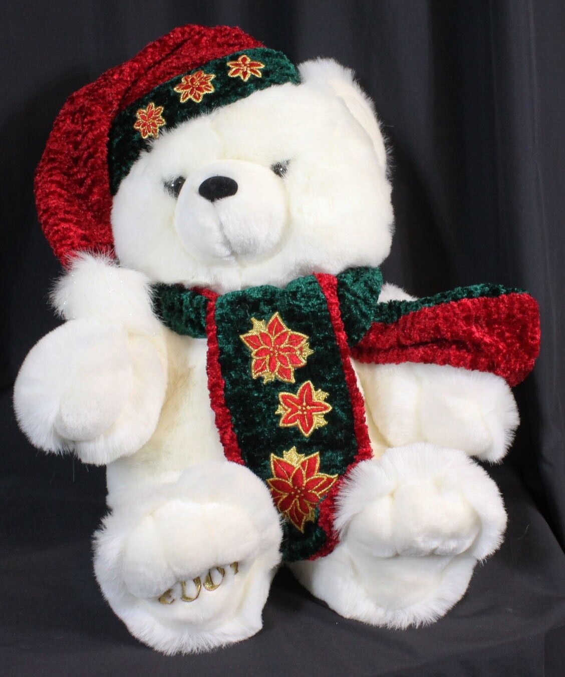 Vtg KMart K Mart Teddy Bear Plush 2001 Christmas Holiday Stuffed 21 Tall