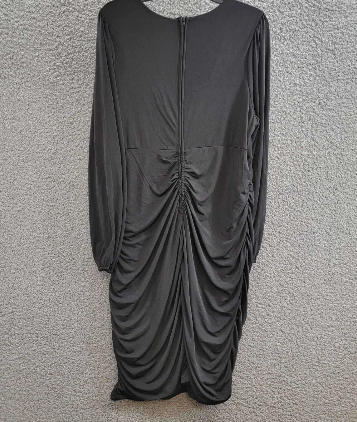Emerald Sundae Trendy Plus Size Ruched Bodycon Dress Women's 18 Black Back Zip - Picture 10 of 17