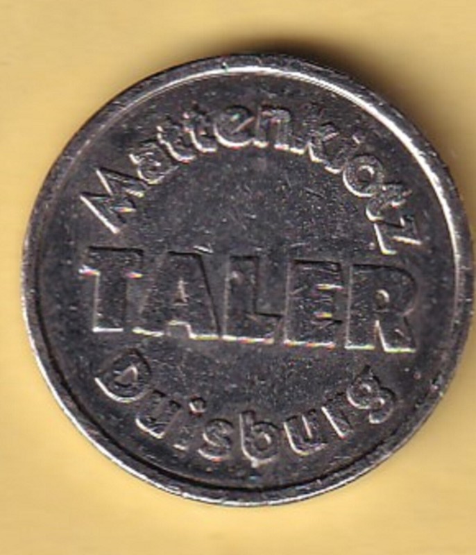 Duisburg (Apotheke) Mattenklotz Wertmarke Token Starke Schlagspuren Randfehler 