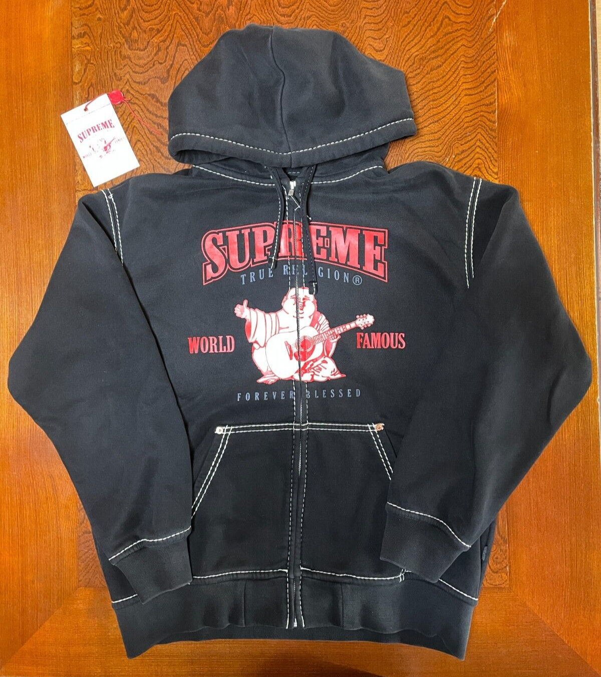 FW22 Supreme True Religion Zip Up Hoodie Sweatshirt Black FW22 Supreme True Religion Zip Up Hoodie Sweatshirt Black