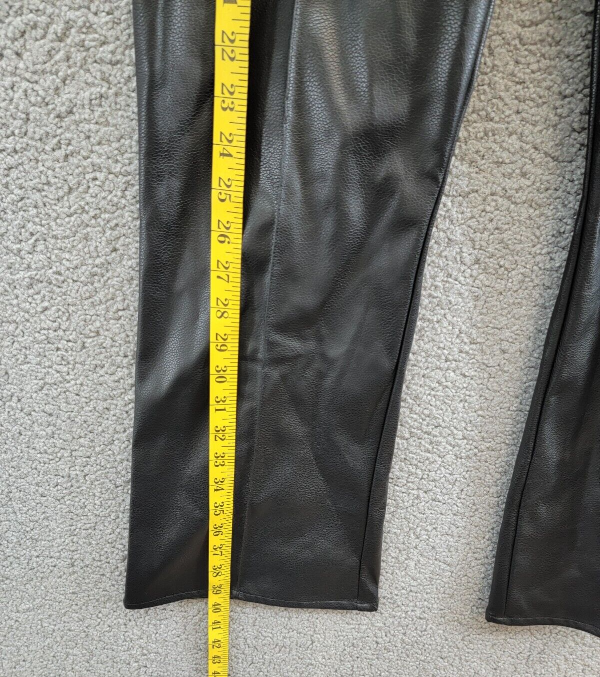 French Connection Claudia Faux-Leather Kick-Flare Pants Womens 10 Black Back Zip - Picture 9 of 17