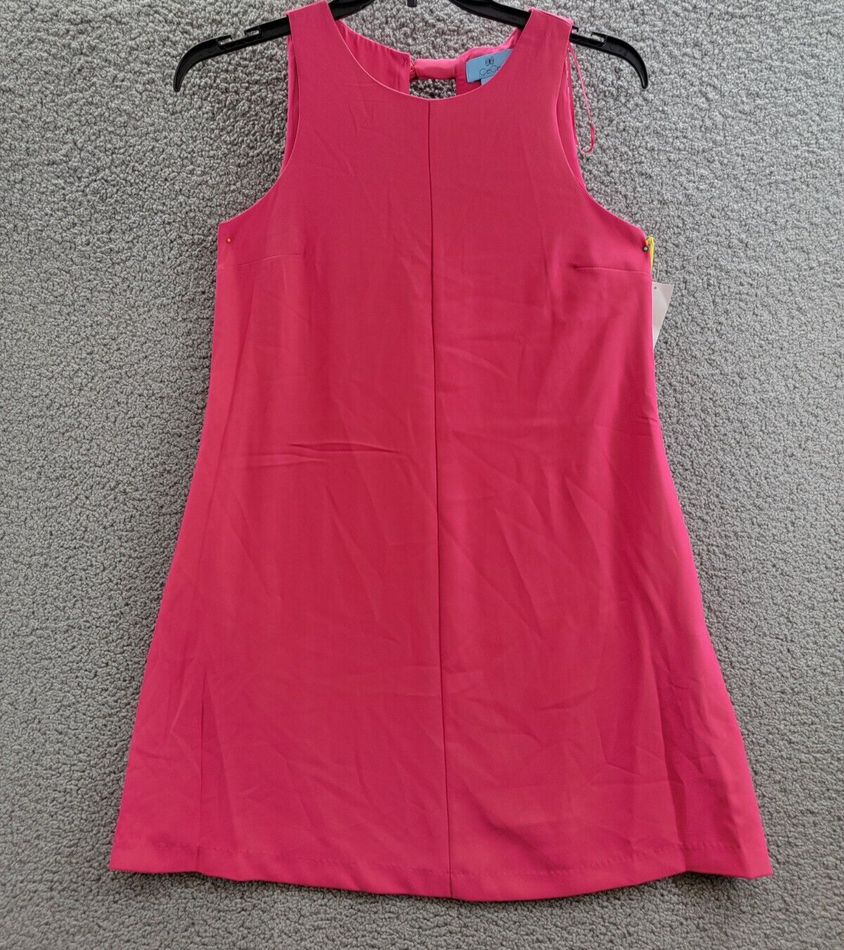 CeCe A-Line Back Bow Detailed Dress Women's 4 Pink Peacock Back Button Closure - Picture 2 of 15