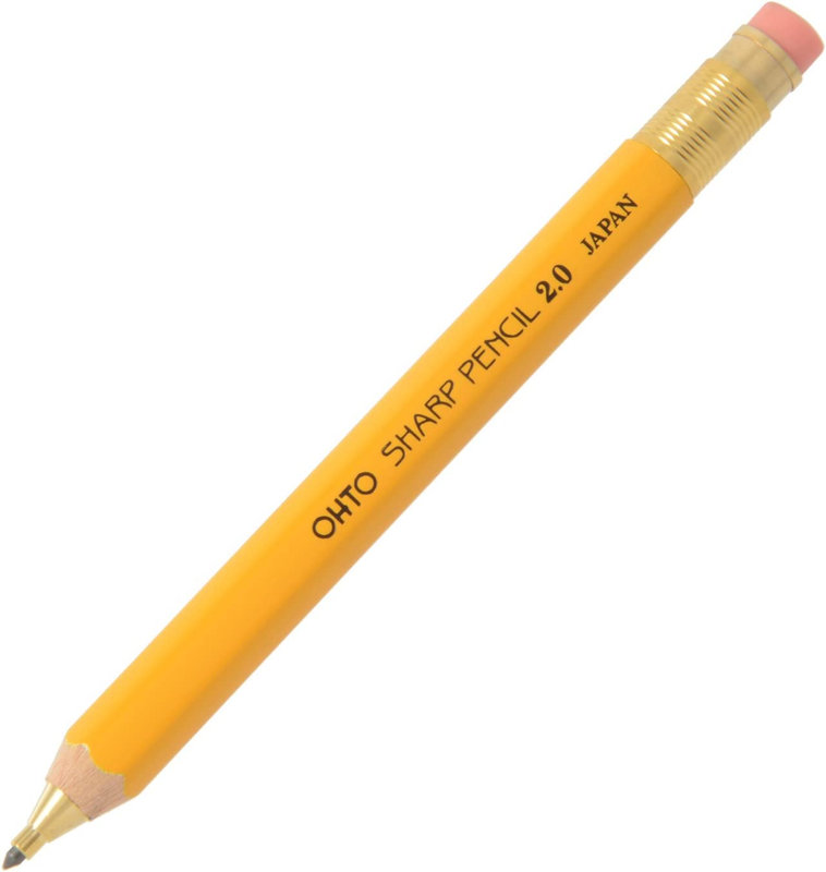 Wood Sharp With Eraser 2.0, 2.0mm, Yellow Body (aps-680e-yel