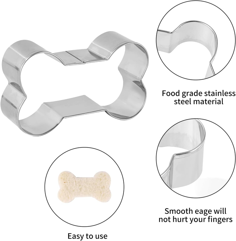 Dog Bone Cookie Cutter ANCKNE Bone Shape Cookie Cutter Set Stainless Steel Homem