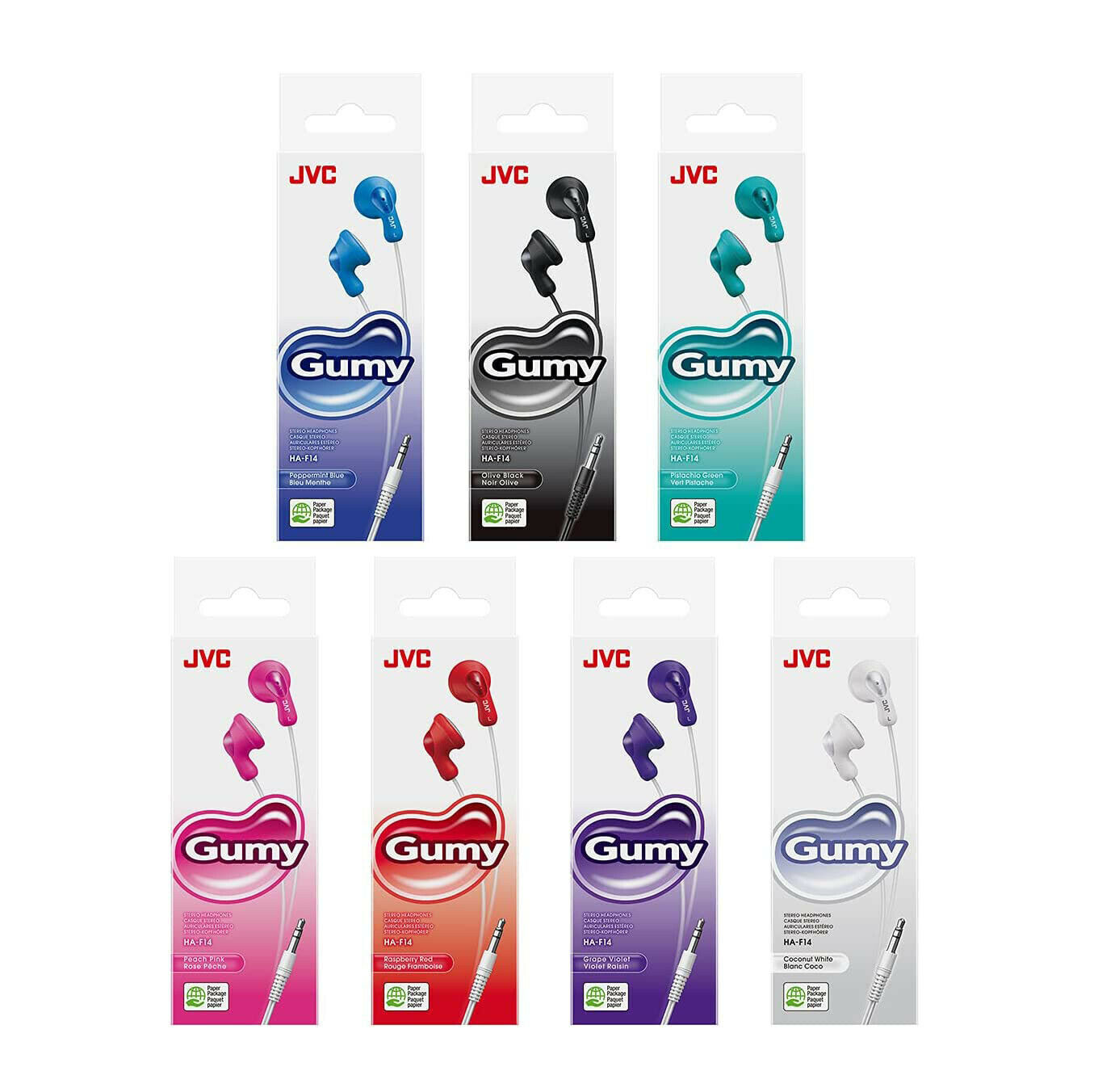 JVC Gumy HAF14 In-Ear Stereo Wired Headphone GUMMY Earphones