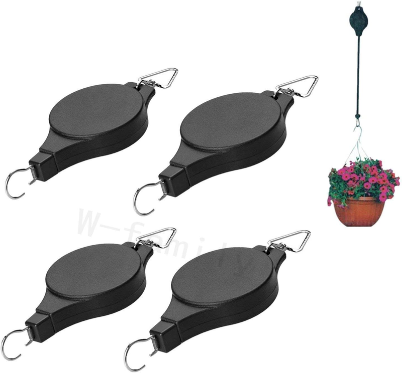 4PCS Retractable Plant Pulley Adjustable Hanging Flower Basket Bird Feeder Hook
