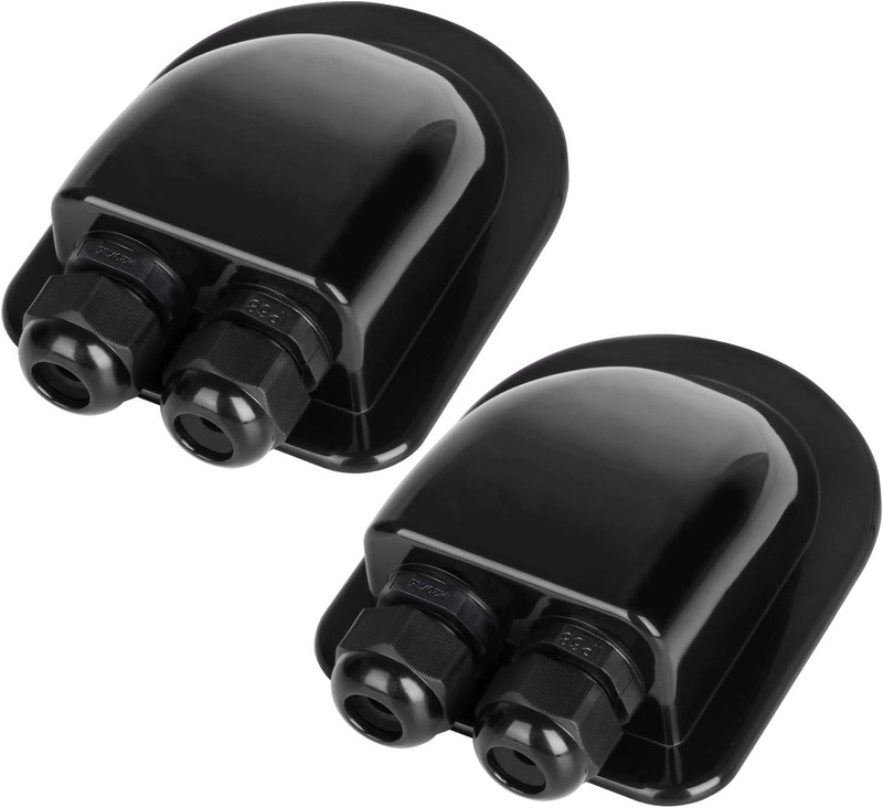 2 Pack of IP68 Waterproof Solar Cable Entry Gland, Weather Resistant Dual Cable