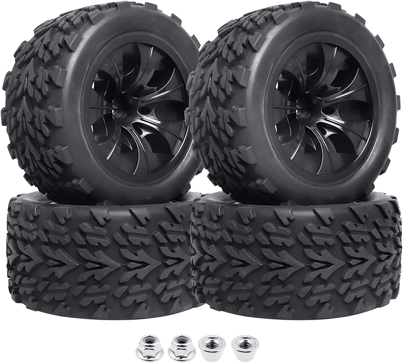12Mm Hex 1/10 RC Truck Wheels and Tires for Traxxas Rustler 