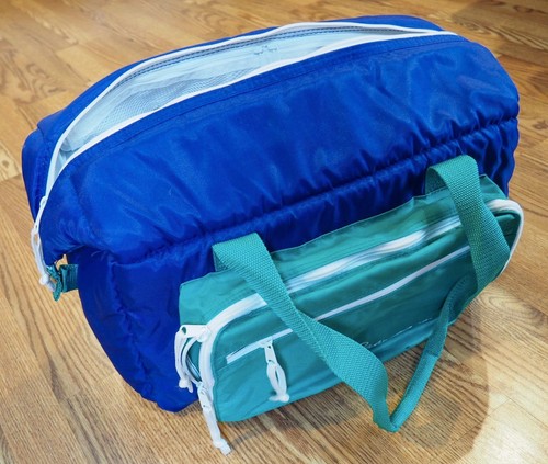 VTG 90s Colorblock EDDIE BAUER Insulated COOLER TOTE BEACH GYM Duffel Bag Blue