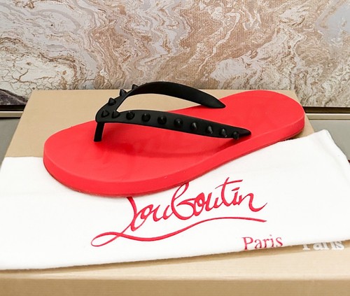 Christian Louboutin Donna Loubi Rubber Spike Flip Flop | eBay