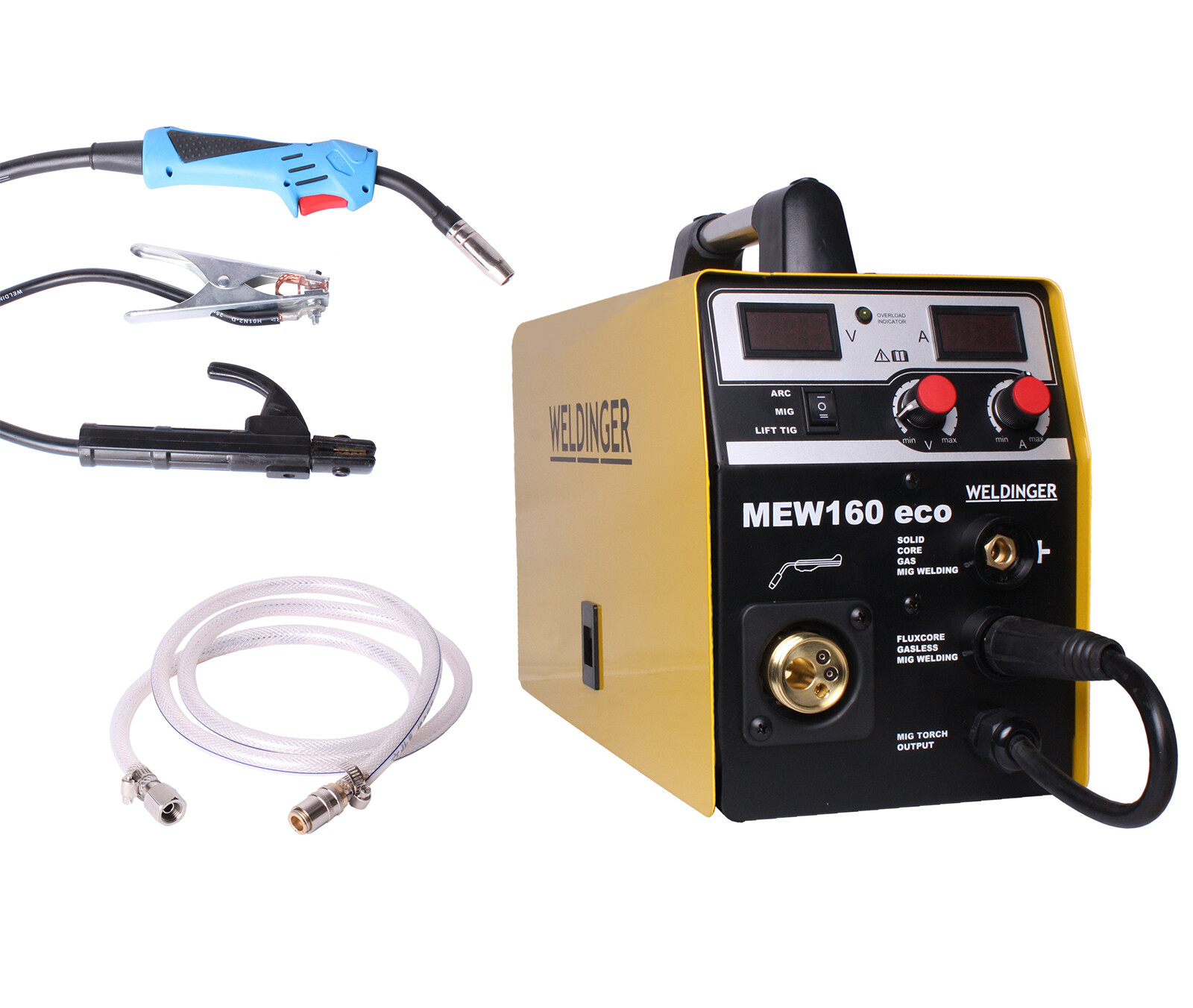 WELDINGER MIG//MAG Schwei/ßinverter M 160 eco 160 A Elektrodenfunktion auch F/ülldraht