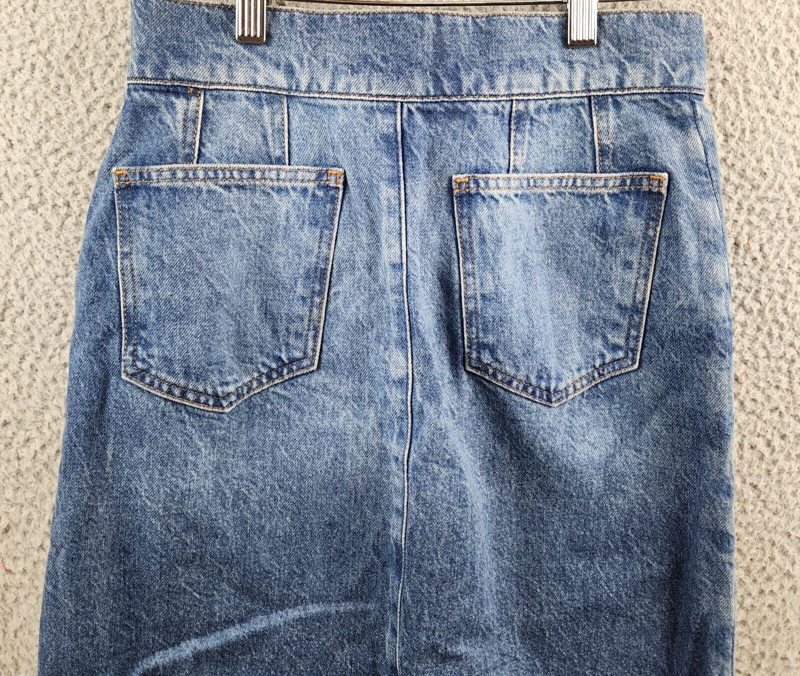 FRAME The Vent Denim Skirt Women's 2 Pearl District Denim Button Zip Closure - Picture 12 of 13