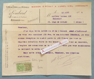   LOMBARD - Vins du Gard et de l'Hérault - AUBAIS - Maison d'achat à Lunel Viel