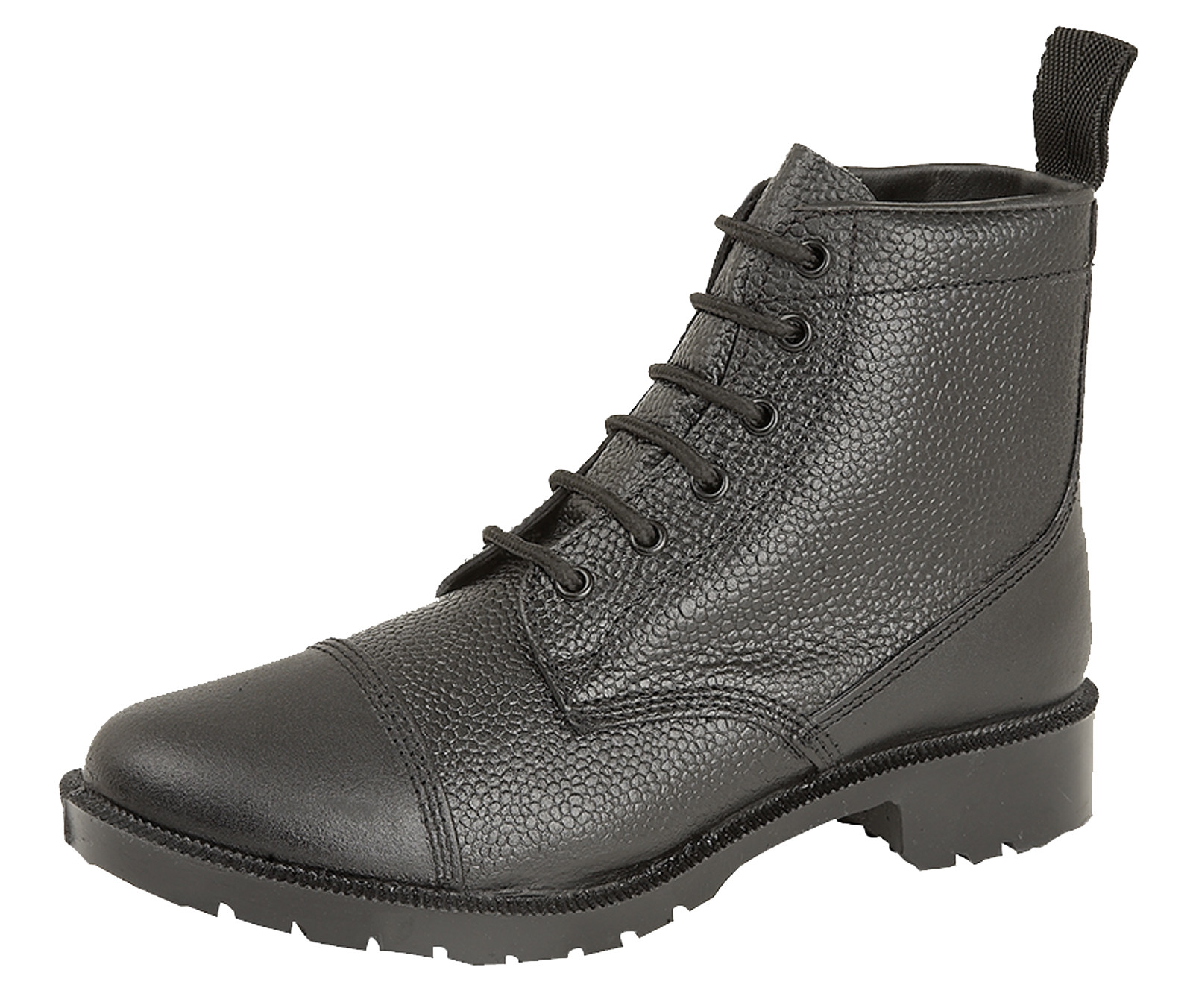 Grafters 6 Eye Black Cadet Army Combat Work Parade Grain Leather Boots Size 4-12 | eBay