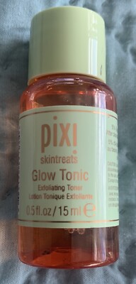 Pixi Skintreats Glow Tonic Exfoliating Toner TRAVEL MINI Sz 0.5 oz 15 mL Nwob
