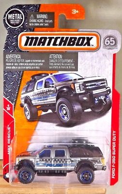 2017 Matchbox 54/125 MBX Rescue 4/30 FORD F-350 SUPER DUTY Silver w/Black RingSp